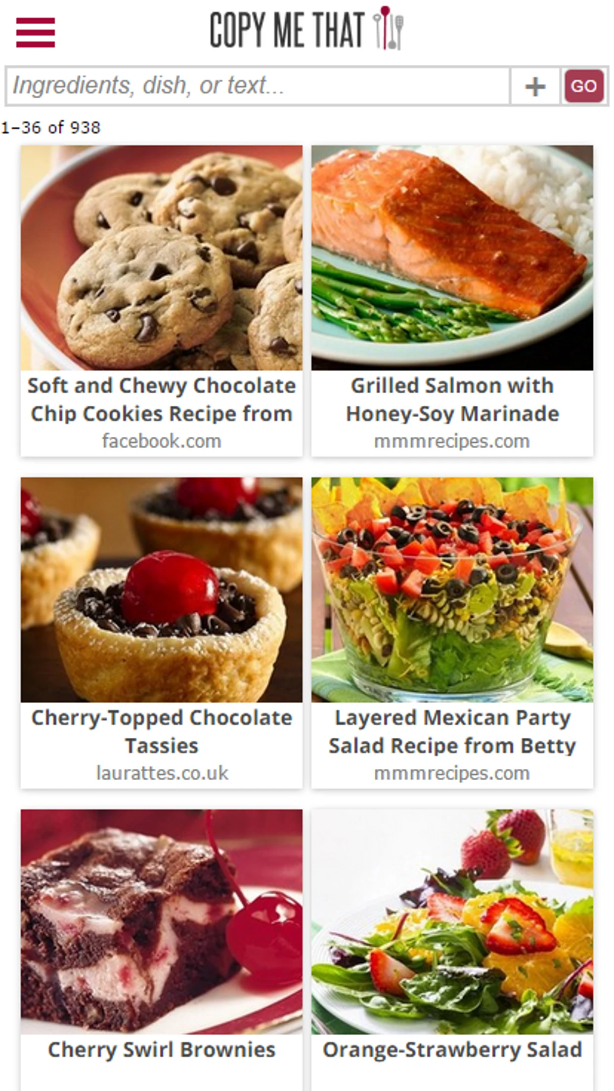 Copy Me That - recipe manager screenshot
